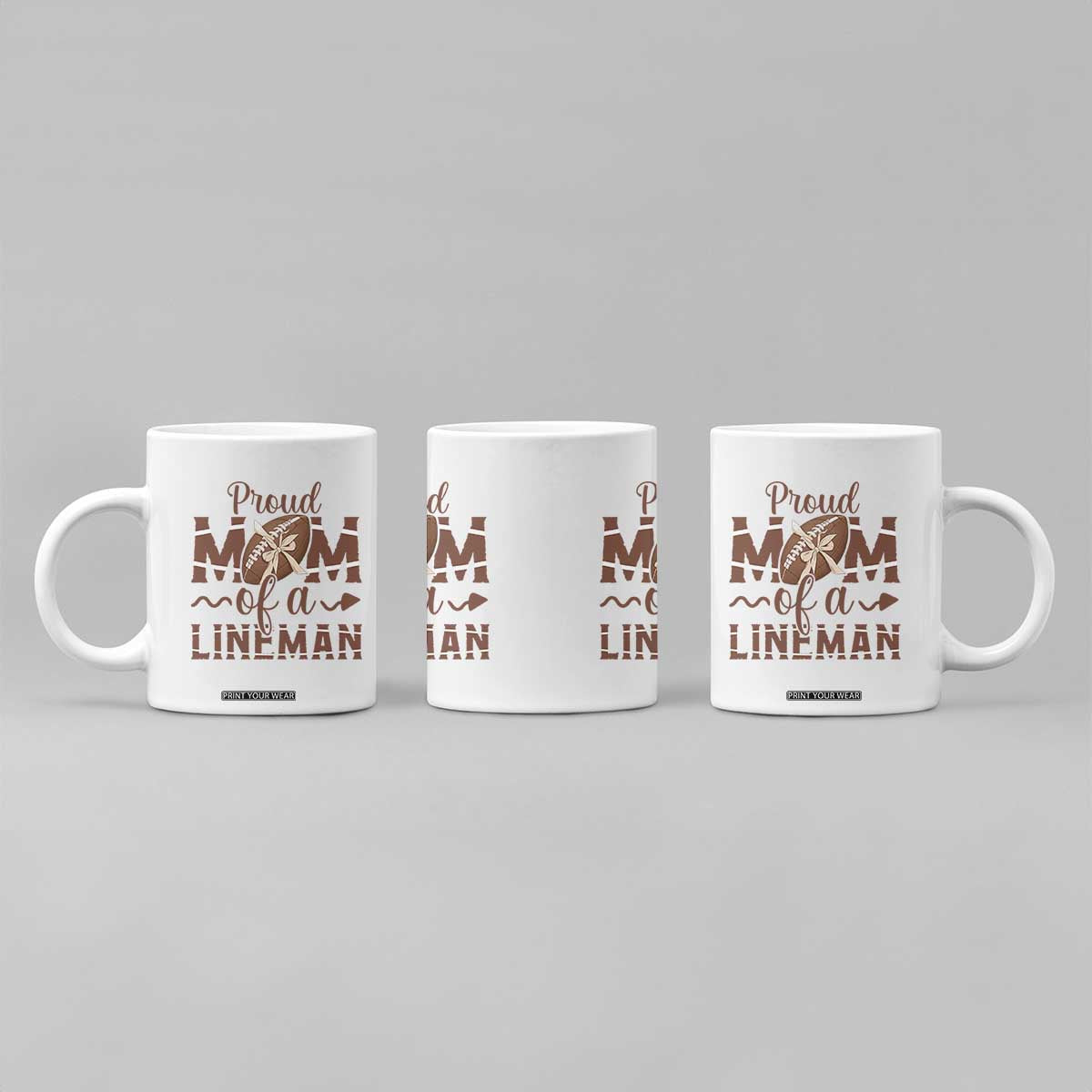 Football Mom Gift Coffee Mug Proud Mom Of A Lineman TS12 Print Your Wear