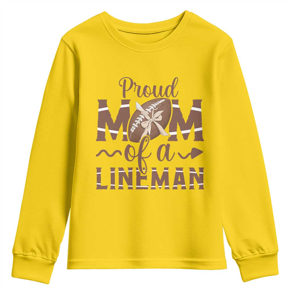 Football Mom Gift Youth Sweatshirt Proud Mom Of A Lineman TS12 Daisy Print Your Wear