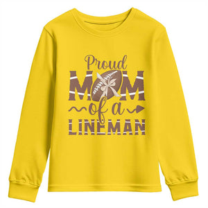 Football Mom Gift Youth Sweatshirt Proud Mom Of A Lineman TS12 Daisy Print Your Wear