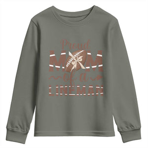 Football Mom Gift Youth Sweatshirt Proud Mom Of A Lineman TS12 Military Green Print Your Wear