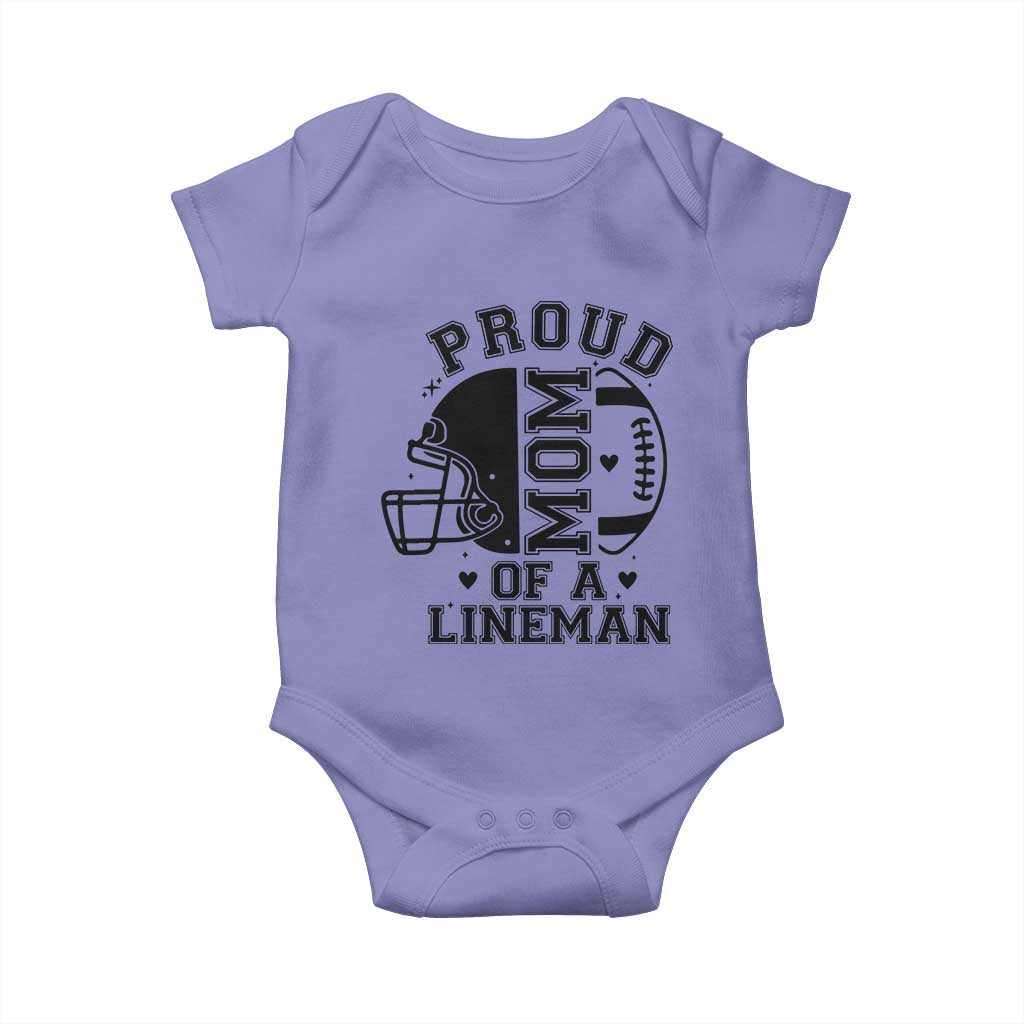 Proud Mom Of A Lineman Baby Onesie Football Fan Gift For Women TS12 Violet Print Your Wear