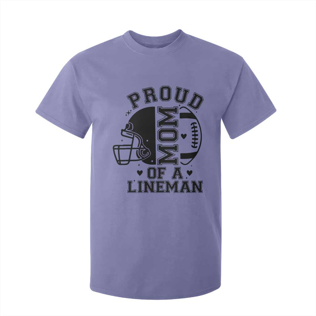 Proud Mom Of A Lineman T Shirt For Kid Football Fan Gift For Women TS12 Violet Print Your Wear