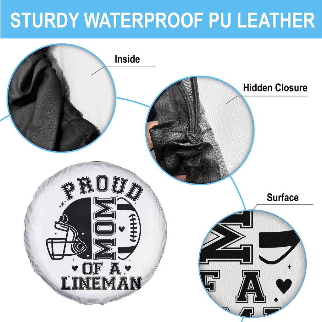 Proud Mom Of A Lineman Spare Tire Cover Football Fan Gift For Women TS12 Print Your Wear