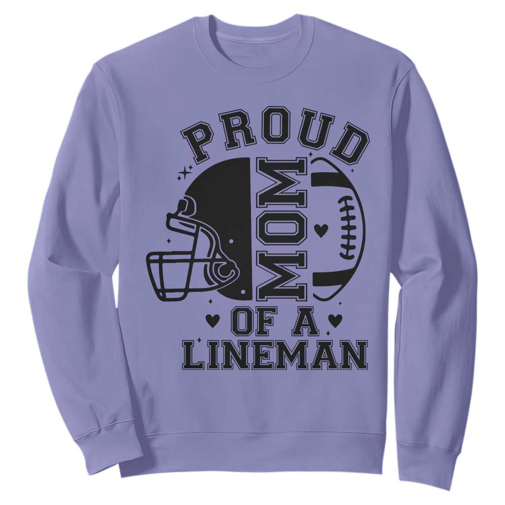 Proud Mom Of A Lineman Sweatshirt Football Fan Gift For Women TS12 Violet Print Your Wear