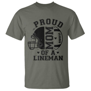 Proud Mom Of A Lineman T Shirt Football Fan Gift For Women TS12 Military Green Print Your Wear