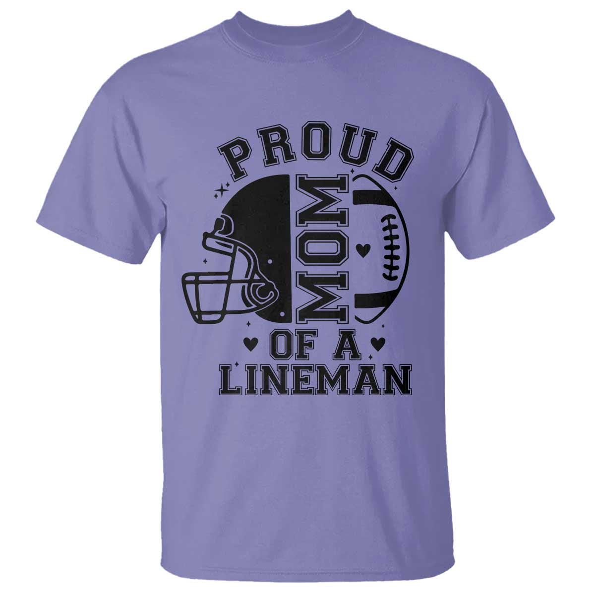 Proud Mom Of A Lineman T Shirt Football Fan Gift For Women TS12 Violet Print Your Wear