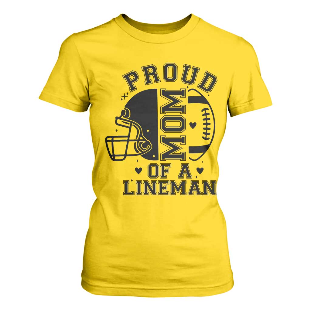 Proud Mom Of A Lineman T Shirt For Women Football Fan Gift For Women TS12 Daisy Print Your Wear