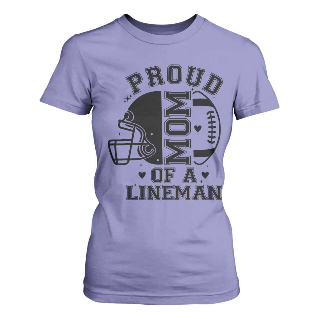 Proud Mom Of A Lineman T Shirt For Women Football Fan Gift For Women TS12 Violet Print Your Wear