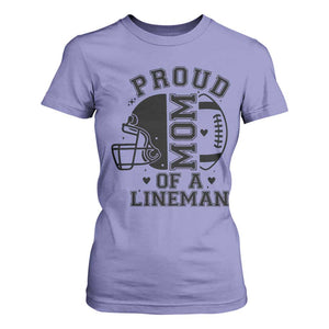 Proud Mom Of A Lineman T Shirt For Women Football Fan Gift For Women TS12 Violet Print Your Wear