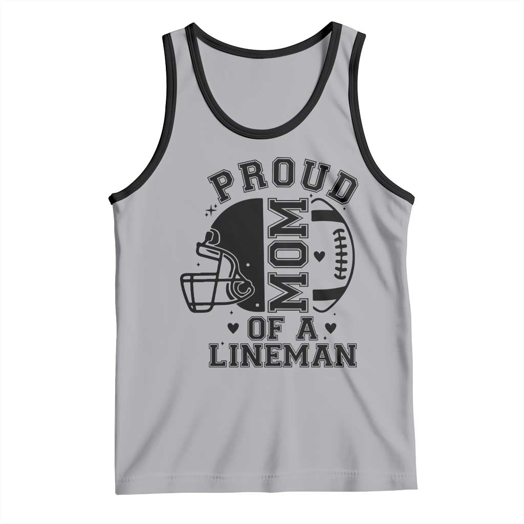 Proud Mom Of A Lineman Tank Top Football Fan Gift For Women TS12 Athletic Heather Black Print Your Wear