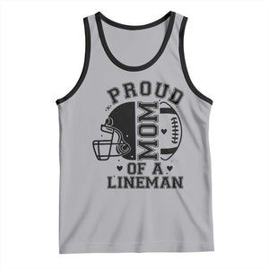 Proud Mom Of A Lineman Tank Top Football Fan Gift For Women TS12 Athletic Heather Black Print Your Wear