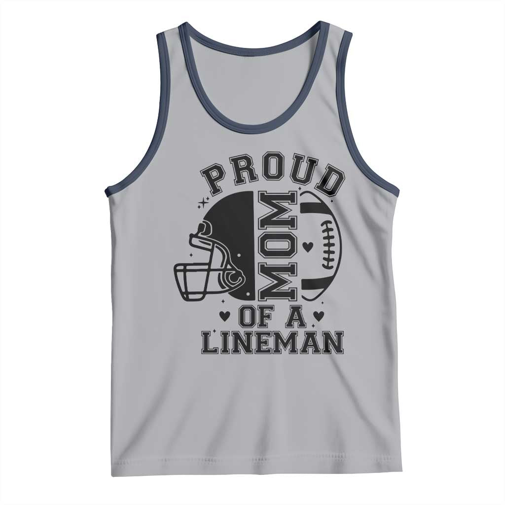 Proud Mom Of A Lineman Tank Top Football Fan Gift For Women TS12 Athletic Heather Navy Print Your Wear