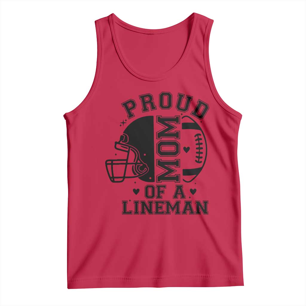 Proud Mom Of A Lineman Tank Top Football Fan Gift For Women TS12 Red Print Your Wear