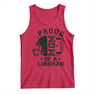 Proud Mom Of A Lineman Tank Top Football Fan Gift For Women TS12 Red Print Your Wear