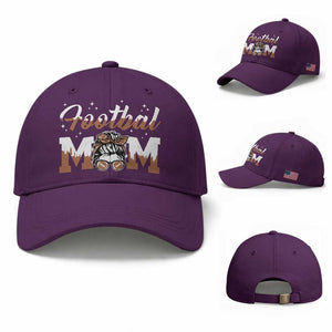 Football Mom Life Baseball Cap Sports Fan Gift For Women TS12 Baseball Cap Universal Fit Purple Print Your Wear