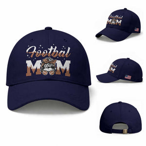 Football Mom Life Baseball Cap Sports Fan Gift For Women TS12 Baseball Cap Universal Fit Dark Blue Print Your Wear