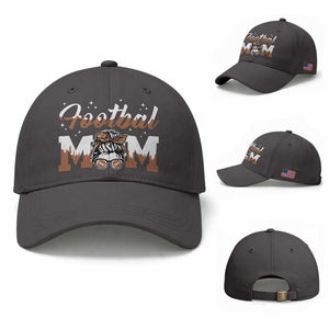 Football Mom Life Baseball Cap Sports Fan Gift For Women TS12 Baseball Cap Universal Fit Dark Gray Print Your Wear