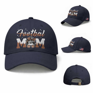 Football Mom Life Baseball Cap Sports Fan Gift For Women TS12 Baseball Cap Universal Fit Navy Print Your Wear