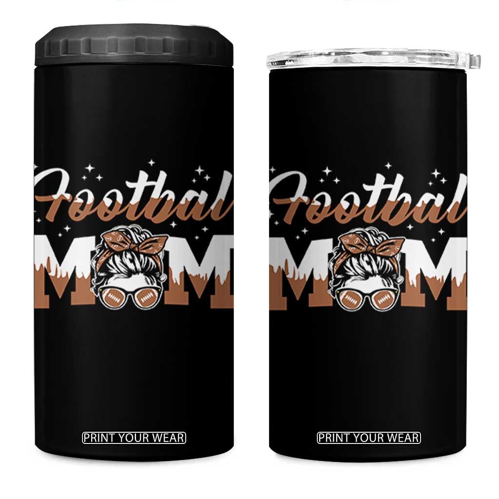 Football Mom Life 4 in 1 Can Cooler Tumbler Sports Fan Gift For Women TS12 One Size: 16 oz Black Print Your Wear