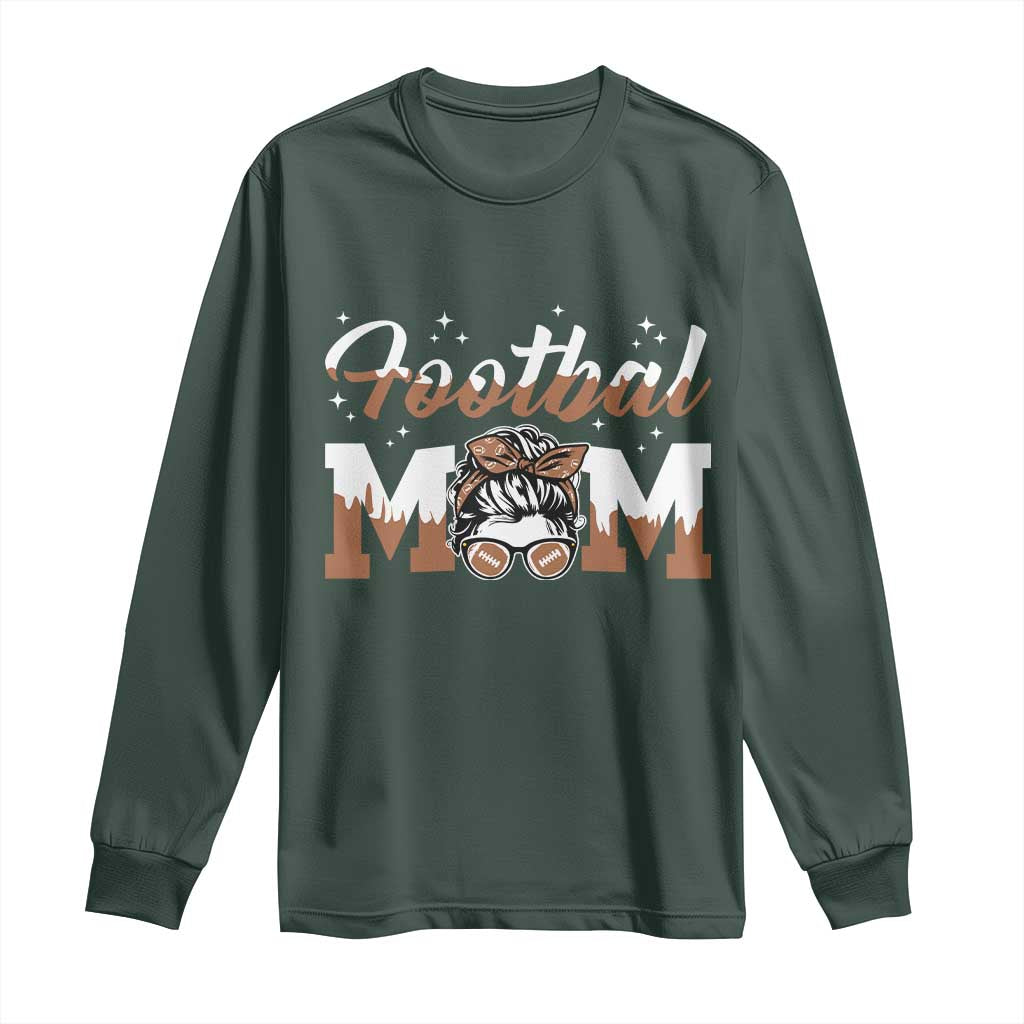 Football Mom Life Long Sleeve Shirt Sports Fan Gift For Women TS12 Dark Forest Green Print Your Wear