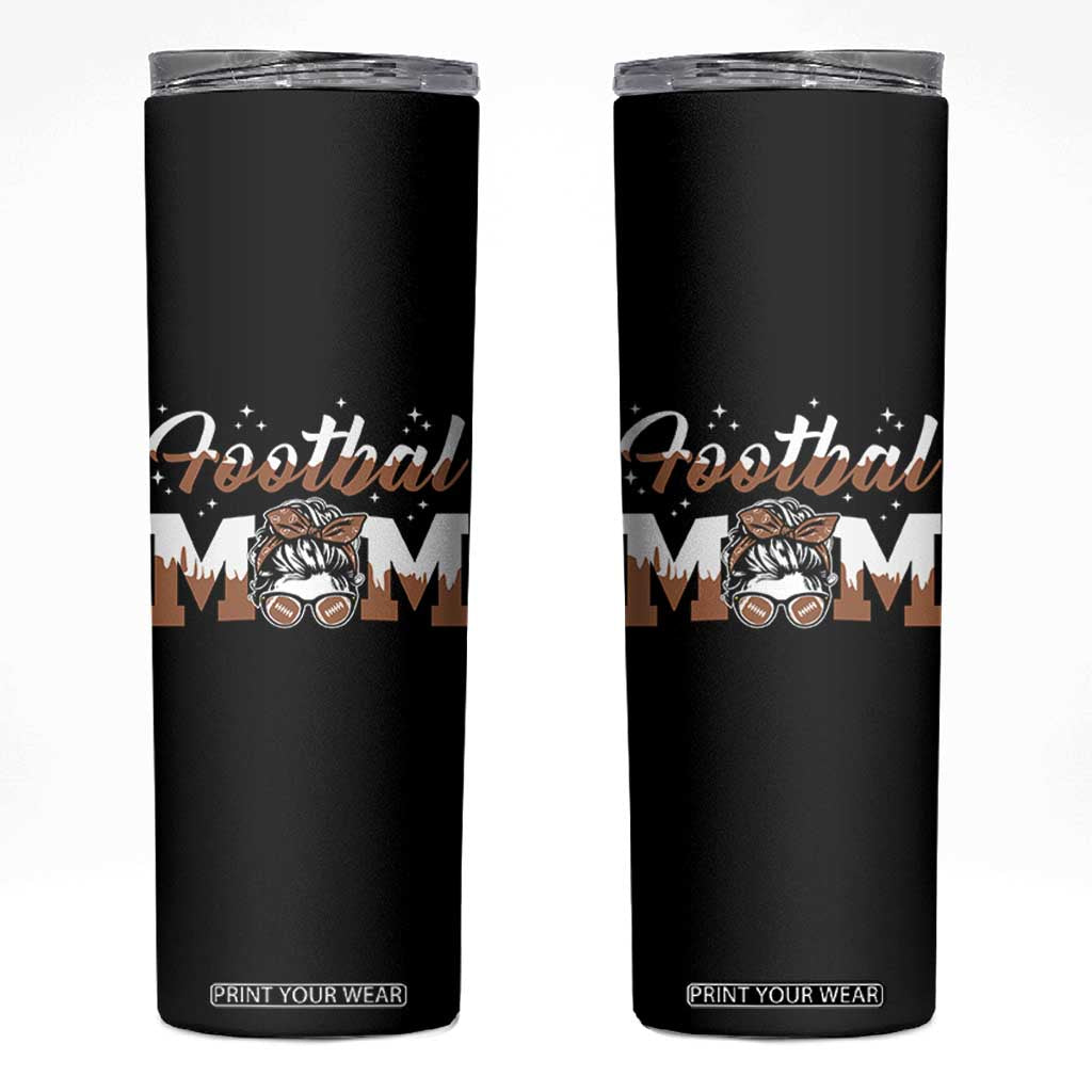 Football Mom Life Skinny Tumbler Sports Fan Gift For Women TS12 Black Print Your Wear