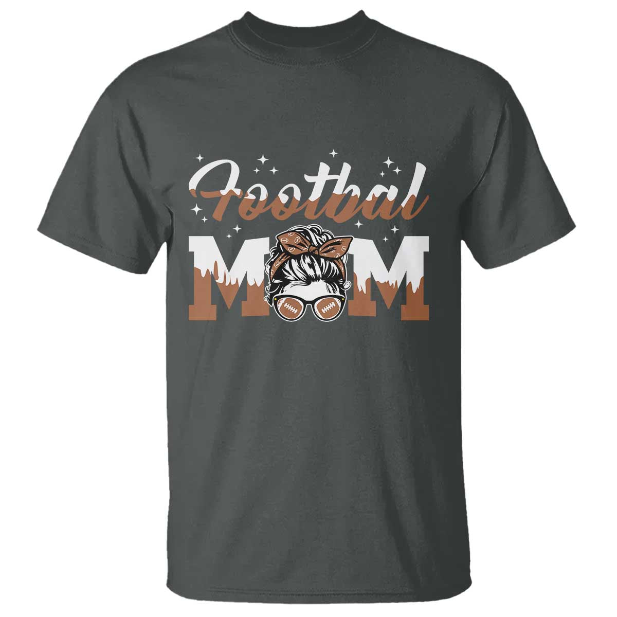 Football Mom Life T Shirt Sports Fan Gift For Women TS12 Dark Heather Print Your Wear