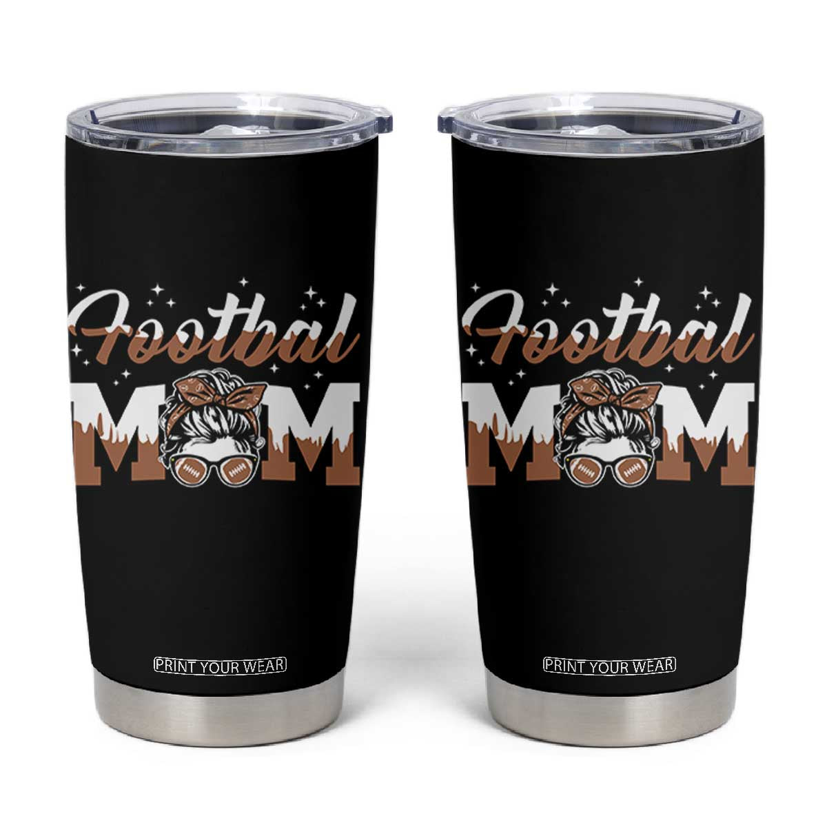 Football Mom Life Tumbler Cup Sports Fan Gift For Women TS12 Black Print Your Wear