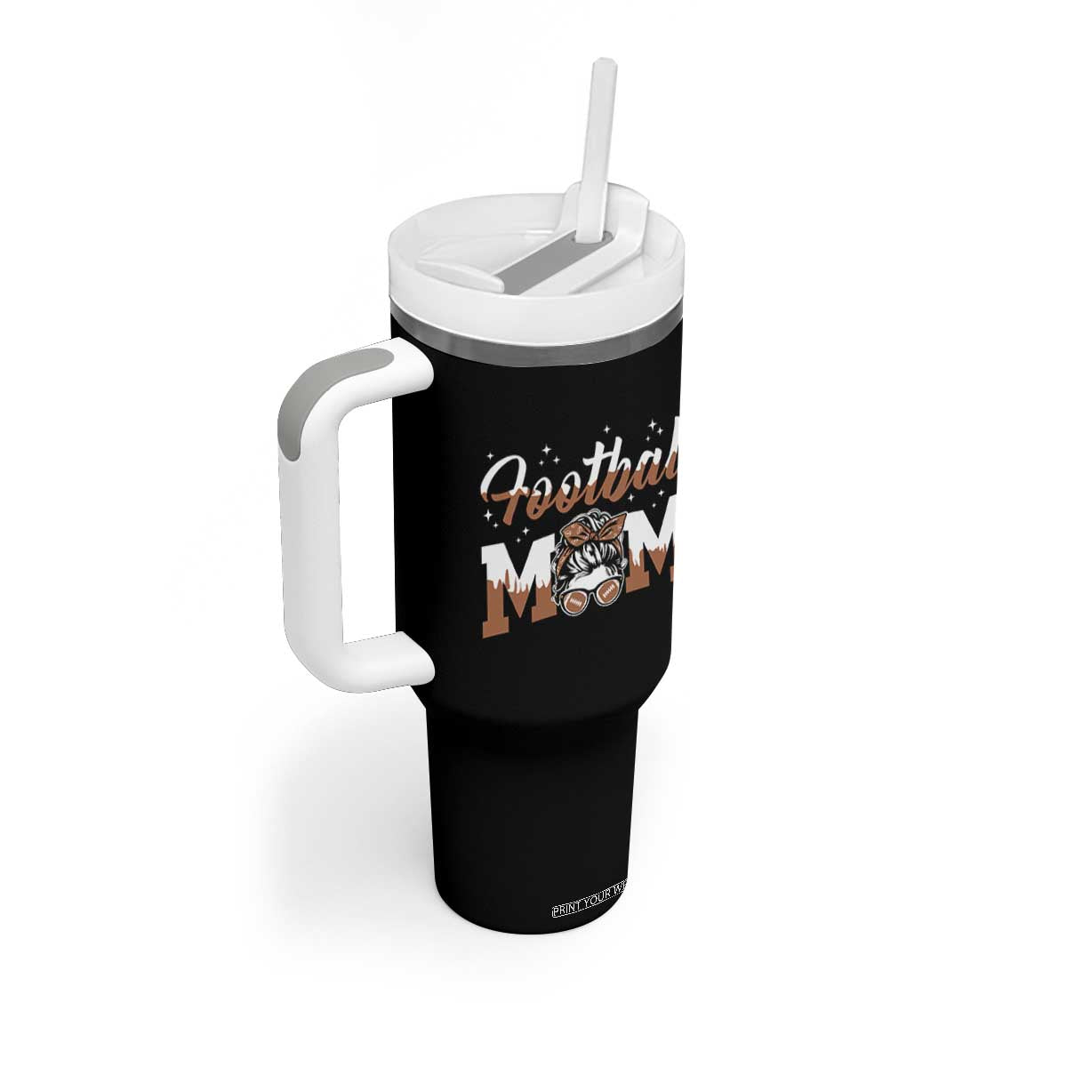 Football Mom Life Tumbler With Handle Sports Fan Gift For Women TS12 Print Your Wear