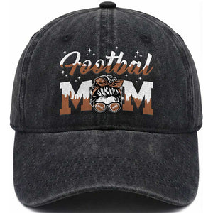 Football Mom Life Washed Cotton Baseball Cap Sports Fan Gift For Women TS12 Print Your Wear