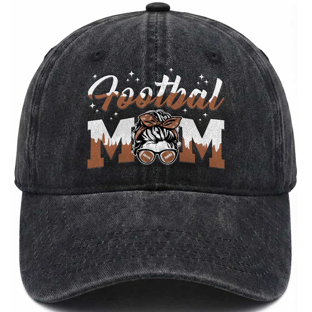 Football Mom Life Washed Cotton Baseball Cap Sports Fan Gift For Women TS12 Print Your Wear