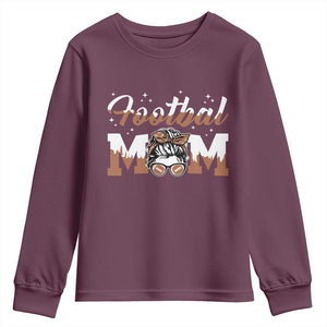 Football Mom Life Youth Sweatshirt Sports Fan Gift For Women TS12 Maroon Print Your Wear
