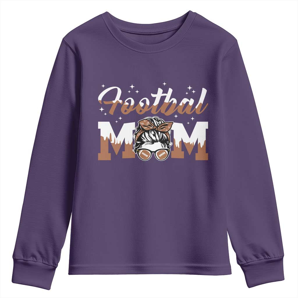 Football Mom Life Youth Sweatshirt Sports Fan Gift For Women TS12 Purple Print Your Wear