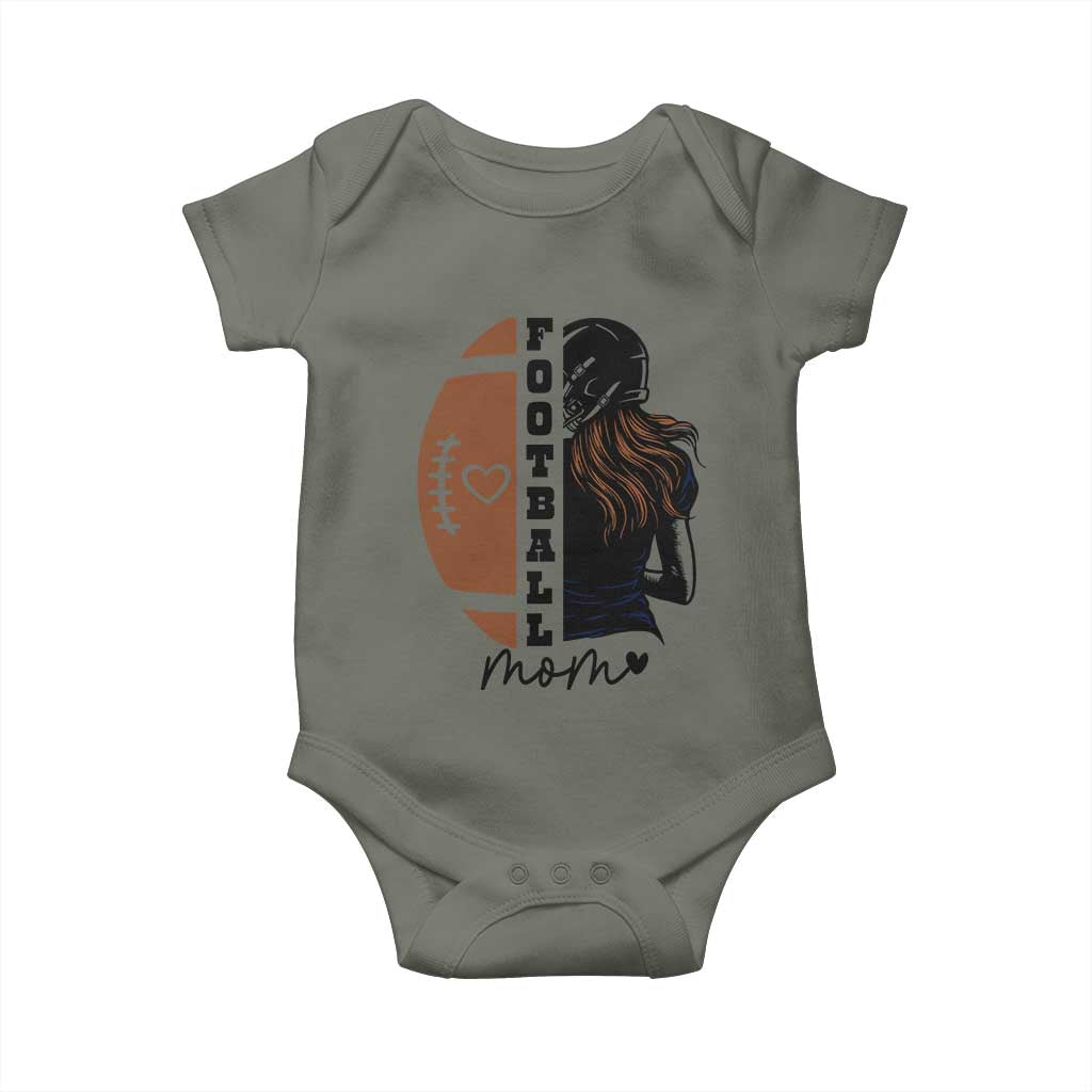 Proud Football Mom Baby Onesie Game Day Supporter Gift TS12 Military Green Print Your Wear