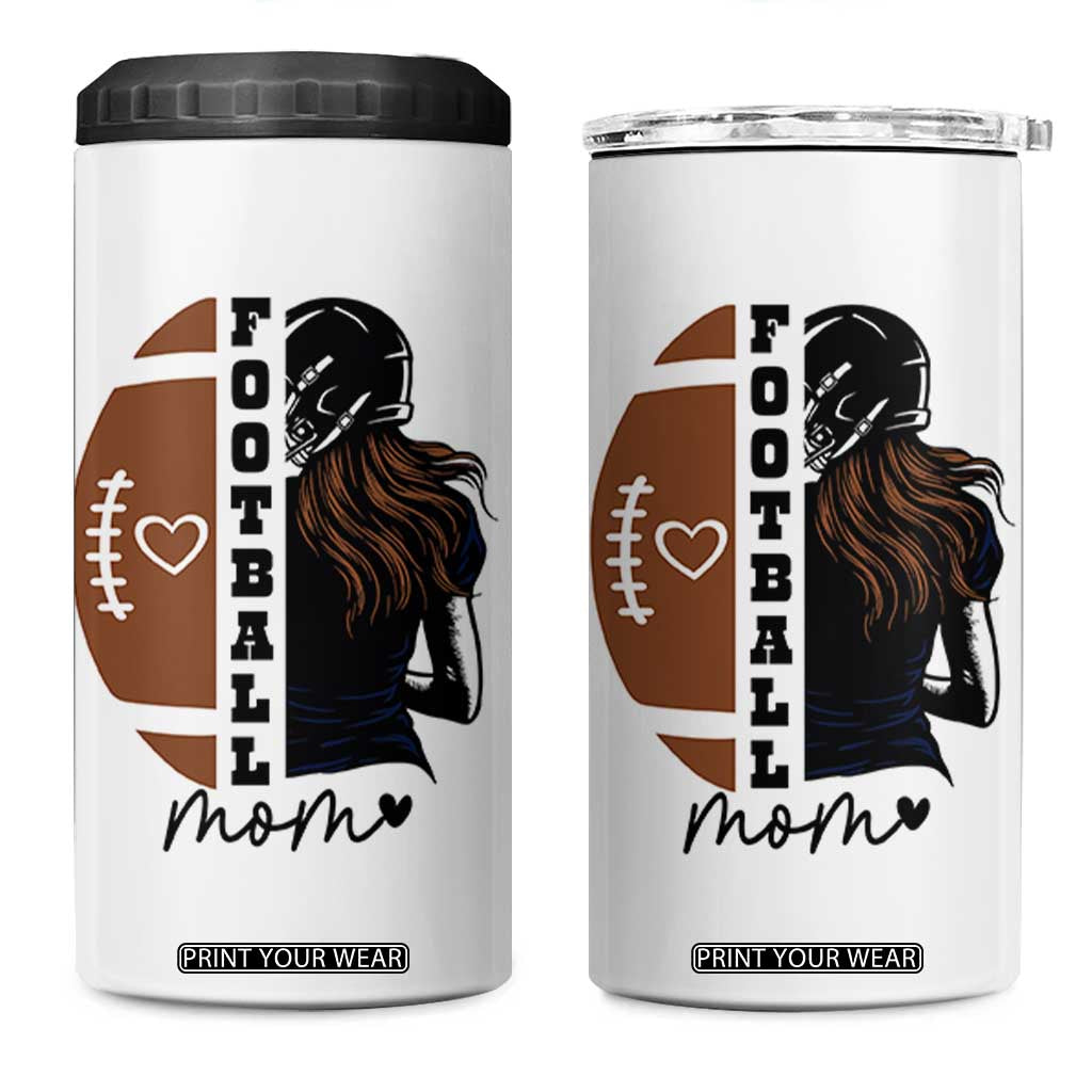 Proud Football Mom 4 in 1 Can Cooler Tumbler Game Day Supporter Gift TS12 One Size: 16 oz White Print Your Wear