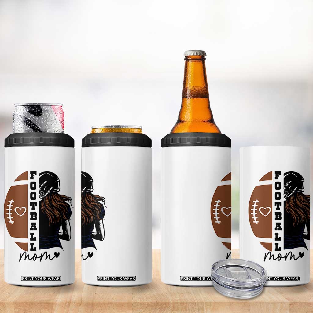 Proud Football Mom 4 in 1 Can Cooler Tumbler Game Day Supporter Gift TS12 Print Your Wear