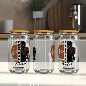 Proud Football Mom Glass Can Game Day Supporter Gift TS12 Print Your Wear