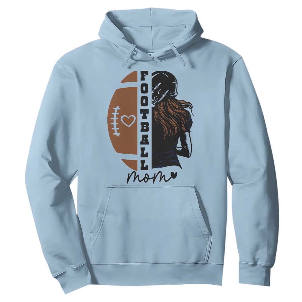 Proud Football Mom Hoodie Game Day Supporter Gift TS12 Light Blue Print Your Wear