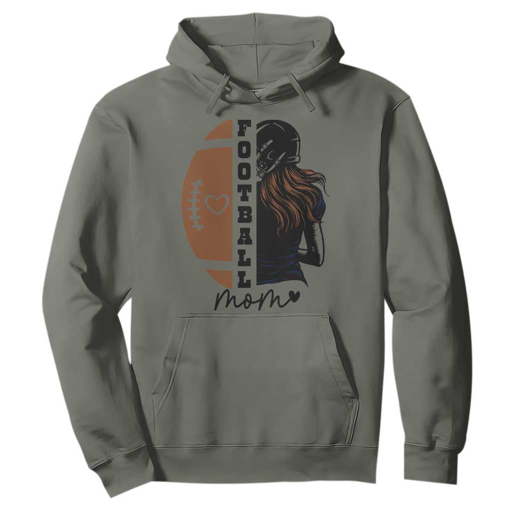 Proud Football Mom Hoodie Game Day Supporter Gift TS12 Military Green Print Your Wear