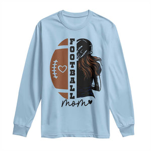Proud Football Mom Long Sleeve Shirt Game Day Supporter Gift TS12 Light Blue Print Your Wear