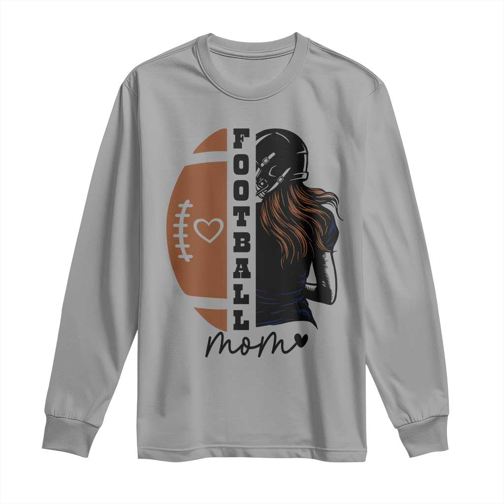 Proud Football Mom Long Sleeve Shirt Game Day Supporter Gift TS12 Sport Gray Print Your Wear