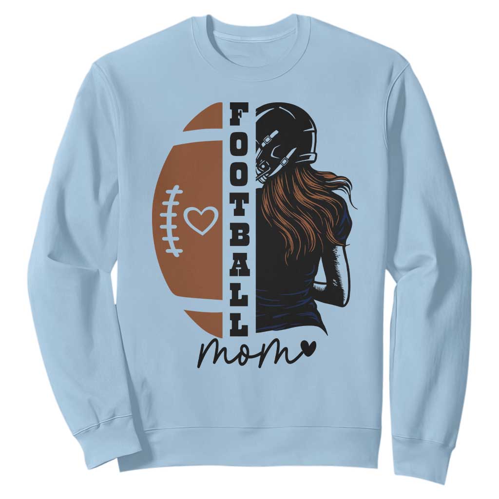 Proud Football Mom Sweatshirt Game Day Supporter Gift TS12 Light Blue Print Your Wear