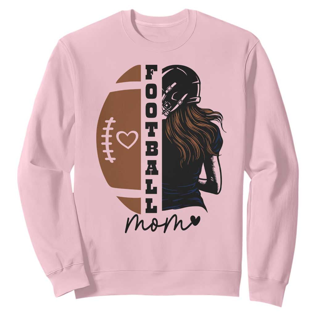 Proud Football Mom Sweatshirt Game Day Supporter Gift TS12 Light Pink Print Your Wear