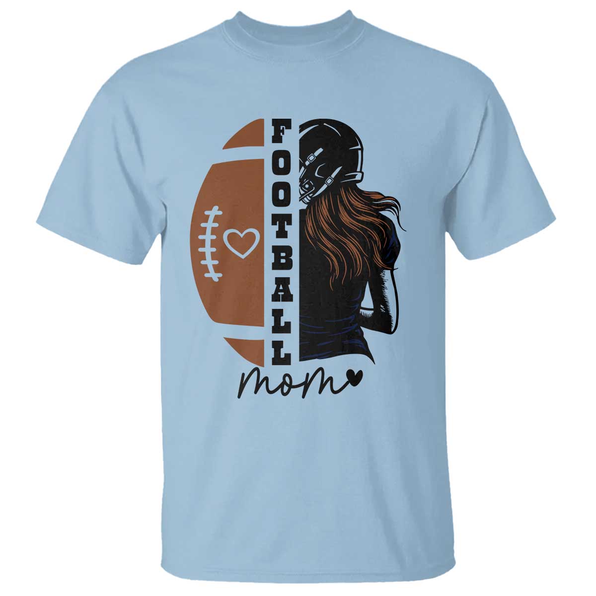 Proud Football Mom T Shirt Game Day Supporter Gift TS12 Light Blue Print Your Wear