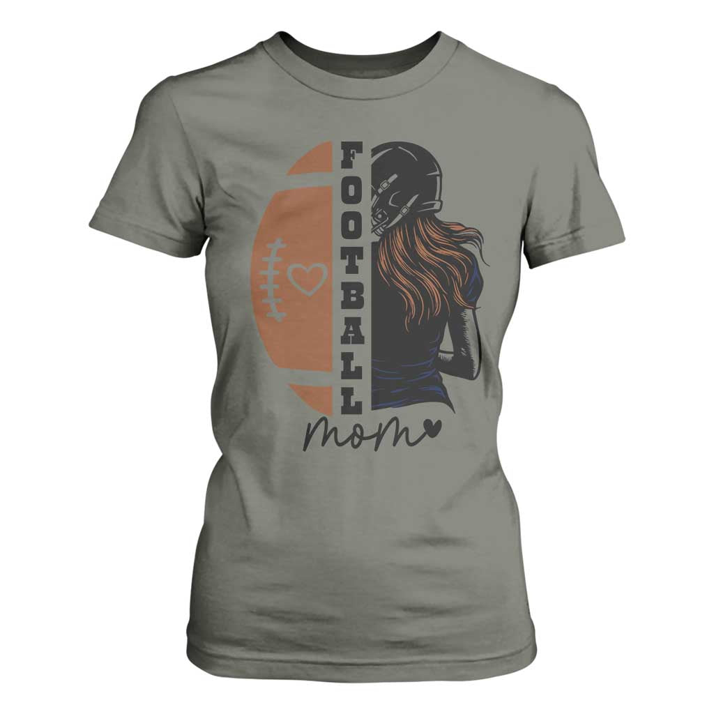 Proud Football Mom T Shirt For Women Game Day Supporter Gift TS12 Military Green Print Your Wear