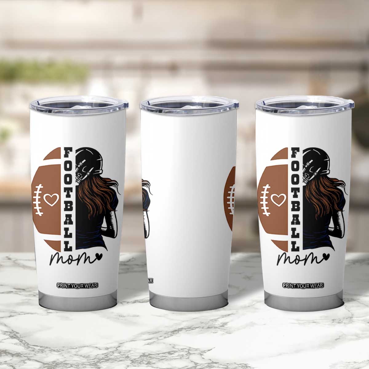 Proud Football Mom Tumbler Cup Game Day Supporter Gift TS12 Print Your Wear