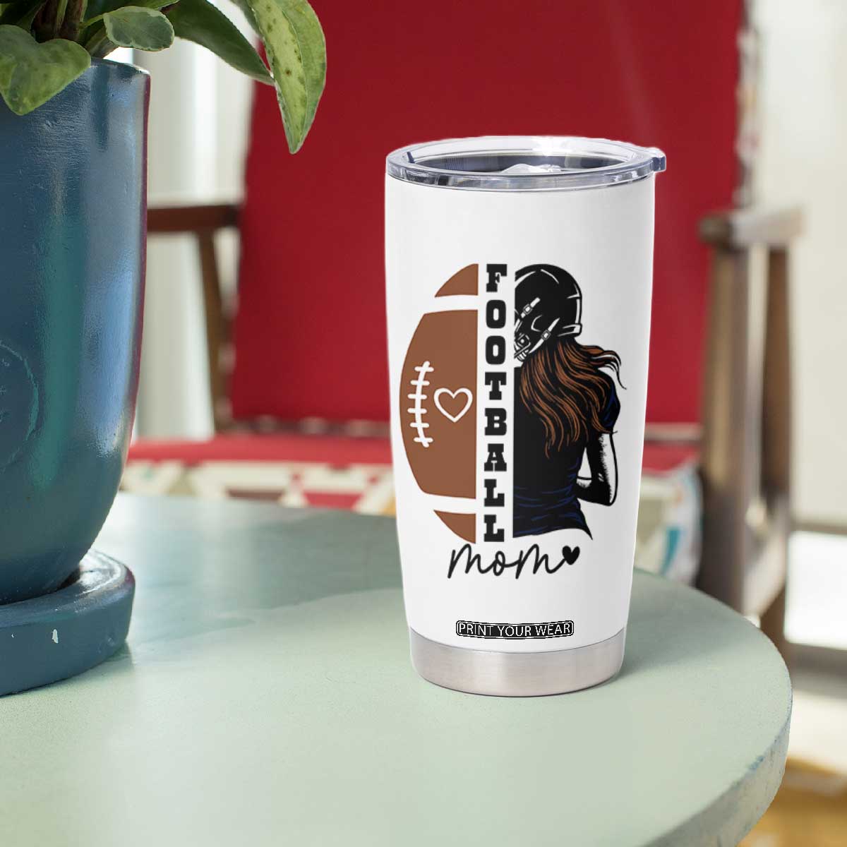 Proud Football Mom Tumbler Cup Game Day Supporter Gift TS12 Print Your Wear