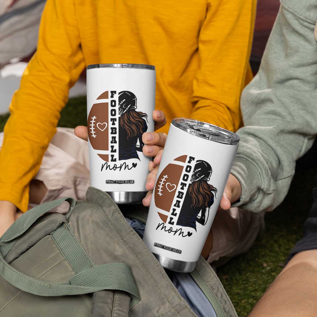 Proud Football Mom Tumbler Cup Game Day Supporter Gift TS12 Print Your Wear