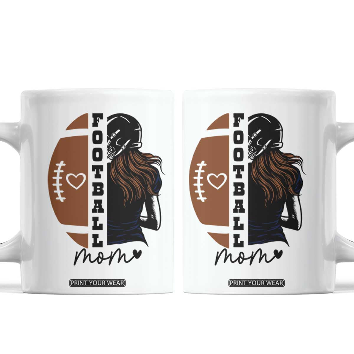 Proud Football Mom Coffee Mug Game Day Supporter Gift TS12 White Print Your Wear