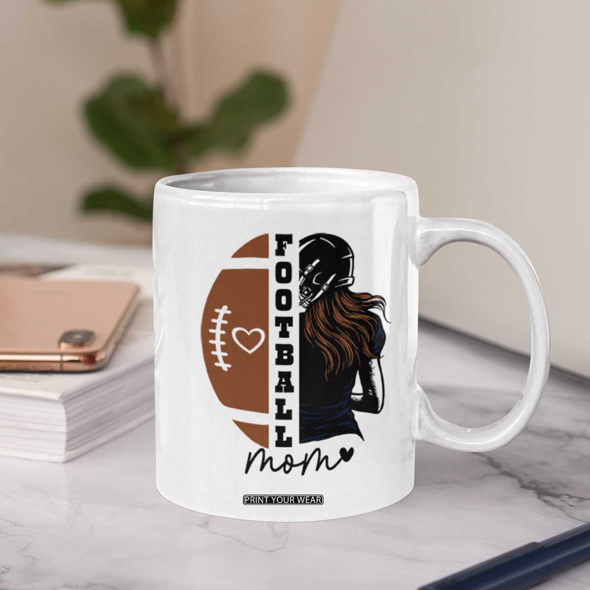 Proud Football Mom Coffee Mug Game Day Supporter Gift TS12 Print Your Wear