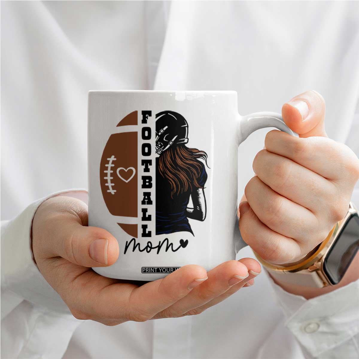 Proud Football Mom Coffee Mug Game Day Supporter Gift TS12 Print Your Wear